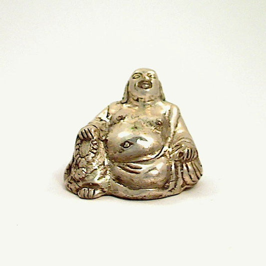 Y0524 | Glücksbuddha aus Weißmetall