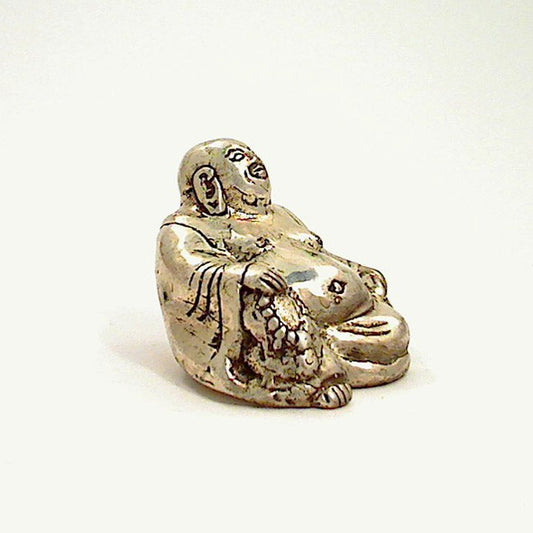 Y0524 | Glücksbuddha aus Weißmetall