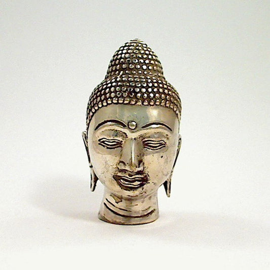 Y0543 | Buddhakopf aus Weißmetall