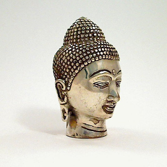 Y0543 | Buddhakopf aus Weißmetall